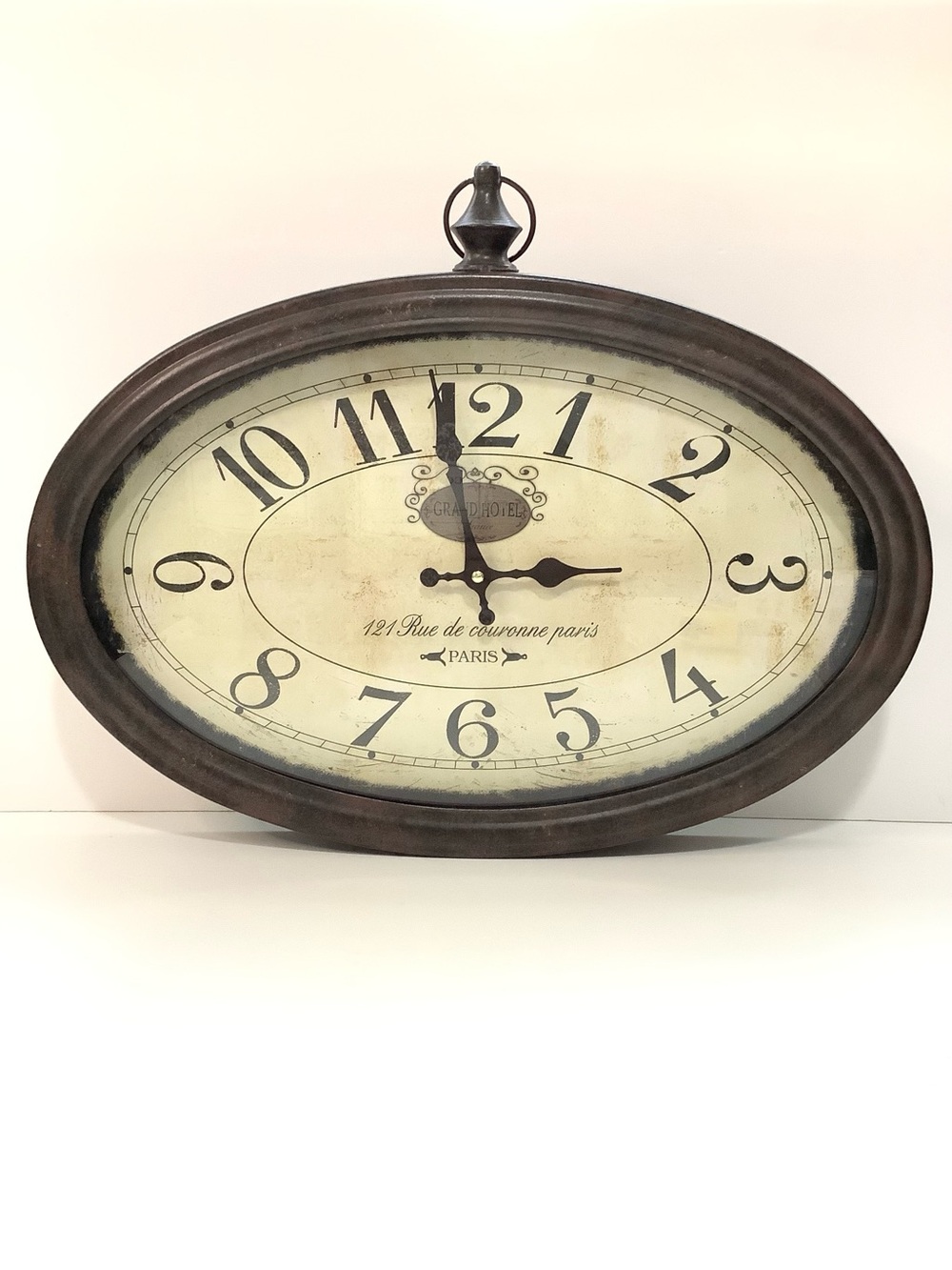 Grand Hotel NEW Rustic Vintage look  Unique Rare  Oval Wall Clock  Paris